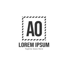 Fototapeta premium AO Letter Logo Design. Creative Modern AO Letters Icon Illustration