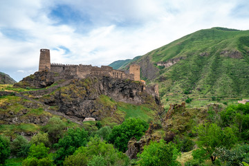 Khertvisi fortress on high rocky hill in gorge at confluence of the Kura and Paravani rivers, Georgia
