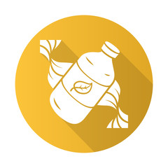 Eco shampoo flat design long shadow glyph icon