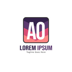 AO Letter Logo Design. Creative Modern AO Letters Icon Illustration