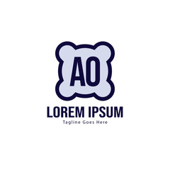 Fototapeta premium AO Letter Logo Design. Creative Modern AO Letters Icon Illustration