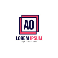 AO Letter Logo Design. Creative Modern AO Letters Icon Illustration