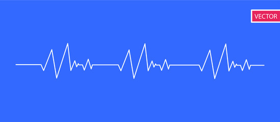 Fototapeta premium Heartbeat vector illustration, cardiogram for medicine and hospital