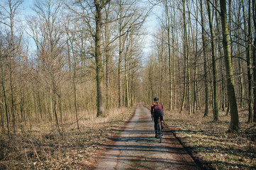 Spring ride to sandpit lake and floodplain forests alongside river Morava