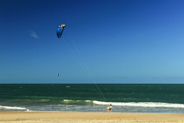 kite surfing on the beach Aquiraz 