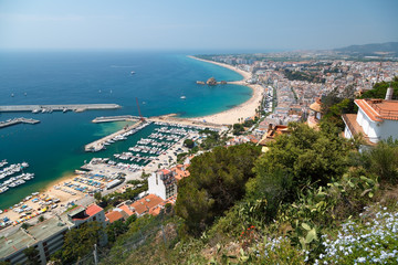 Spanish beach resort Blanes. Costa Brava, Catalonia, Spain.
