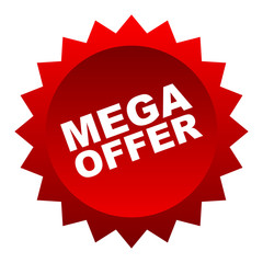 red vector banner mega offer