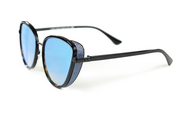 black glasses isolated on white background