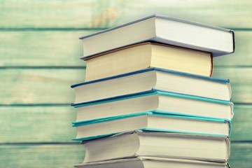 Stack of books isolated on  background.