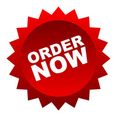 red vector banner order now