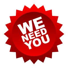 red vector banner we need you