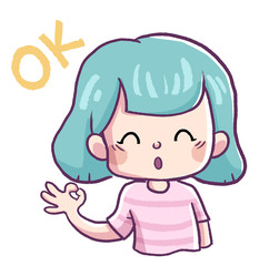 niña dando un ok de aprobacion