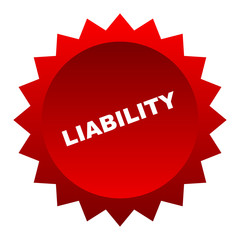 red vector banner liability