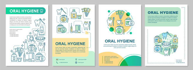 Fototapeta na wymiar Oral hygiene brochure template layout