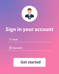 User interface template. Sign in and sign up form page. Web Template and Elements for site form of login to account. Web elements. UX. Sign up form