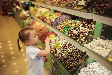 counter with candied fruits and nuts in Turkey