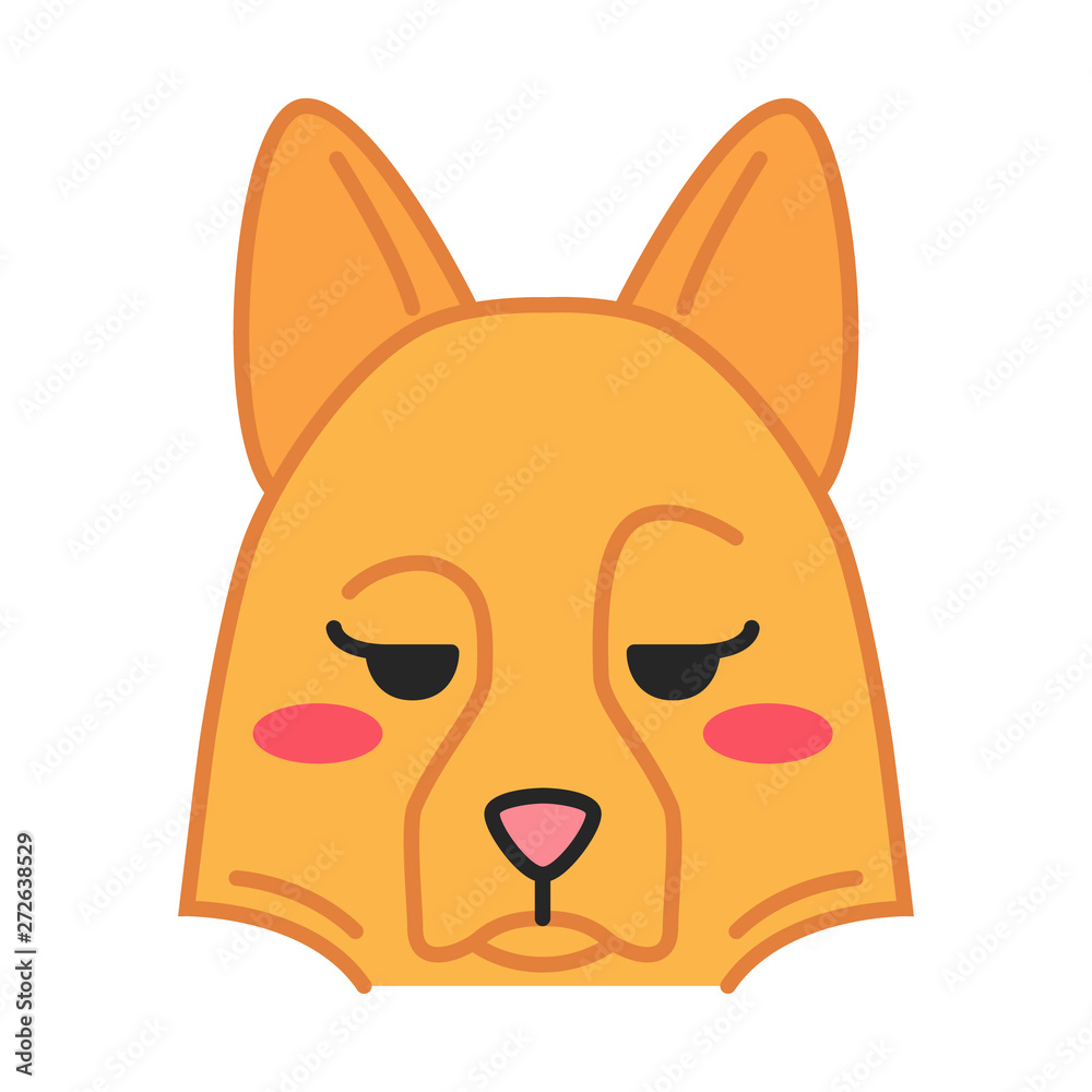 Sticker Sheepdog cute kawaii vector character