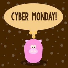 Word writing text Cyber Monday. Business photo showcasing Special sales after Black Friday Online Shopping Ecommerce