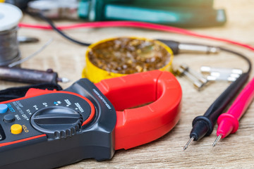 Digital multimeter for repairs electrical appliances.