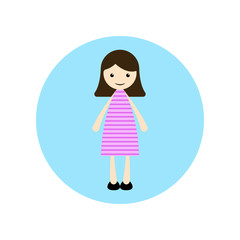 Girl, illustration, flat animated cartoon illustration