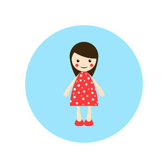 Girl, illustration, flat animated cartoon illustration