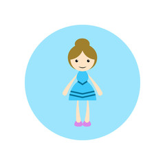 Girl, beautiful illustration, flat animated cartoon illustration