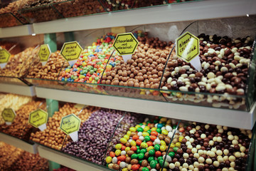 counter with nuts in Turkey, shop on Kemer Street