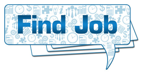 Find Job Business Symbols Blue Stroke Comment Symbol 