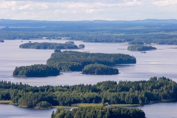 Beautiful view of Kuopio from the Puijo tower nature green and water