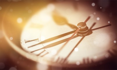 Retro old vintage clock face and light abstract