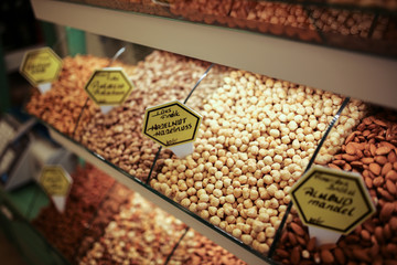 counter with nuts in Turkey, shop on Kemer Street