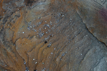Pattern and colour of rock surface.