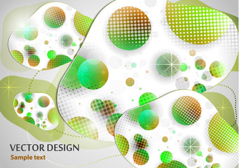 Creative liquid colorful form, consisting of circles and highlights. Fashionable composition of the current design.