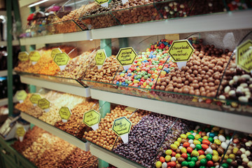 nuts in the glaze on the counter in Turkey
