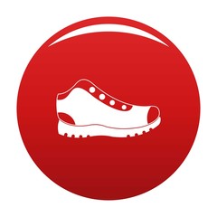 Hiking boots icon. Simple illustration of hiking boots vector icon for any any design red