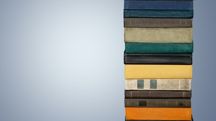Old books on dark  background