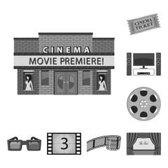 Vector illustration of cinematography and studio icon. Collection of cinematography and filming stock vector illustration.