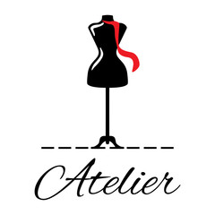 vector logo for a sewing workshop, tailor