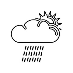 Night downpour icon. Element of Whether for mobile concept and web apps icon. Outline, thin line icon for website design and development, app development