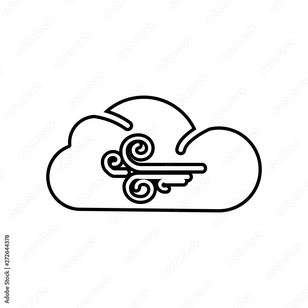 Aufkleber cloudy and the wind icon. element of whether for mobile concept and web apps icon. outline, thin lin