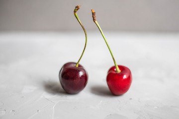 cherries on white background