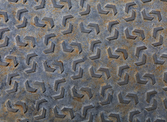 Top view of pattern on metal