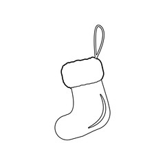 Christmas boot for gifts, Santa's boot icon. Element of Winter for mobile concept and web apps icon. Outline, thin line icon for website design and development, app development