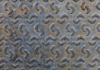 Top view of pattern on metal