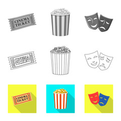 Vector design of television and filming symbol. Collection of television and viewing vector icon for stock.