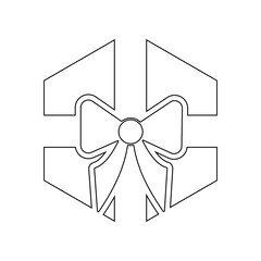 gift box icon. Element of Winter for mobile concept and web apps icon. Outline, thin line icon for website design and development, app development