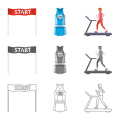 Vector design of sport  and winner icon. Set of sport  and fitness  vector icon for stock.