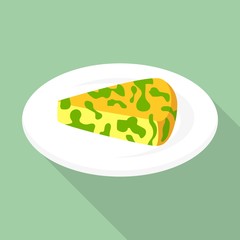 Spinach cheese icon. Flat illustration of spinach cheese vector icon for web design
