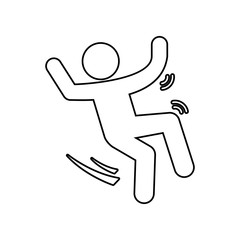 man Falling on snow icon. Element of winter for mobile concept and web apps icon. Outline, thin line icon for website design and development, app development