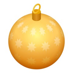 Obraz premium Golden tree toy ball icon. Isometric of golden tree toy ball vector icon for web design isolated on white background